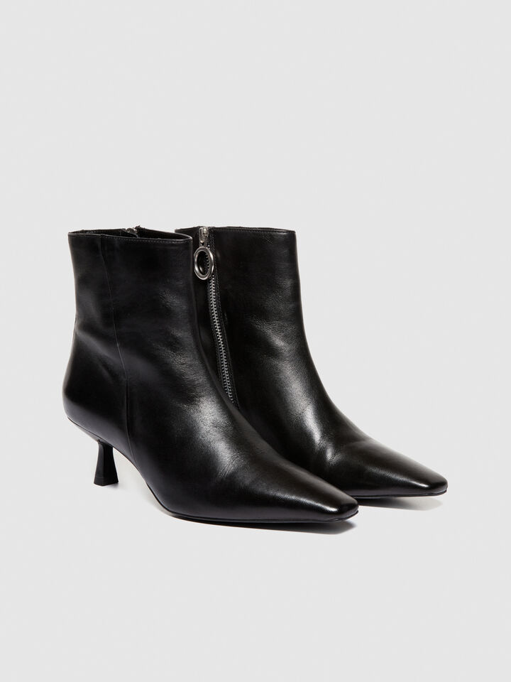 Leather ankle boots - women's boots and ankle boots - Black | Sisley image number 2